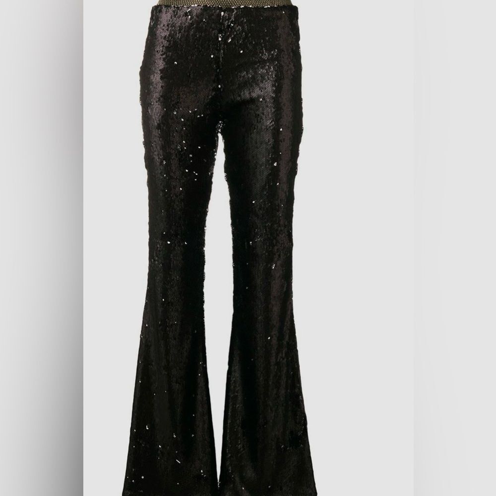 BLACK CORAL Alba Disco sequin trousers Green NWT Small